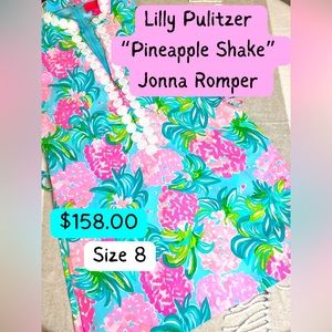 (🚨PRICE DROP!🚨) Lilly Pulitzer “Pineapple Shake” Jonna Romper Size 8